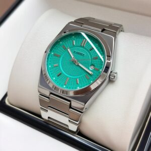 Mint green dial watch